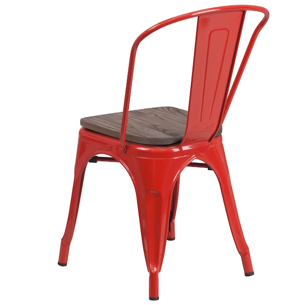 Flash Furniture Red Metal Stack Chair - CH-31230-RED-WD-GG