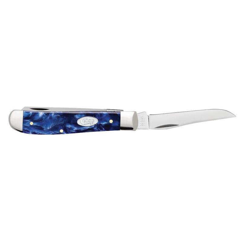W. R. Case & Sons Cutlery Co SparXX Blue Pearl Kirinite Smooth Mini Trapper Pocket Knife - FI23432