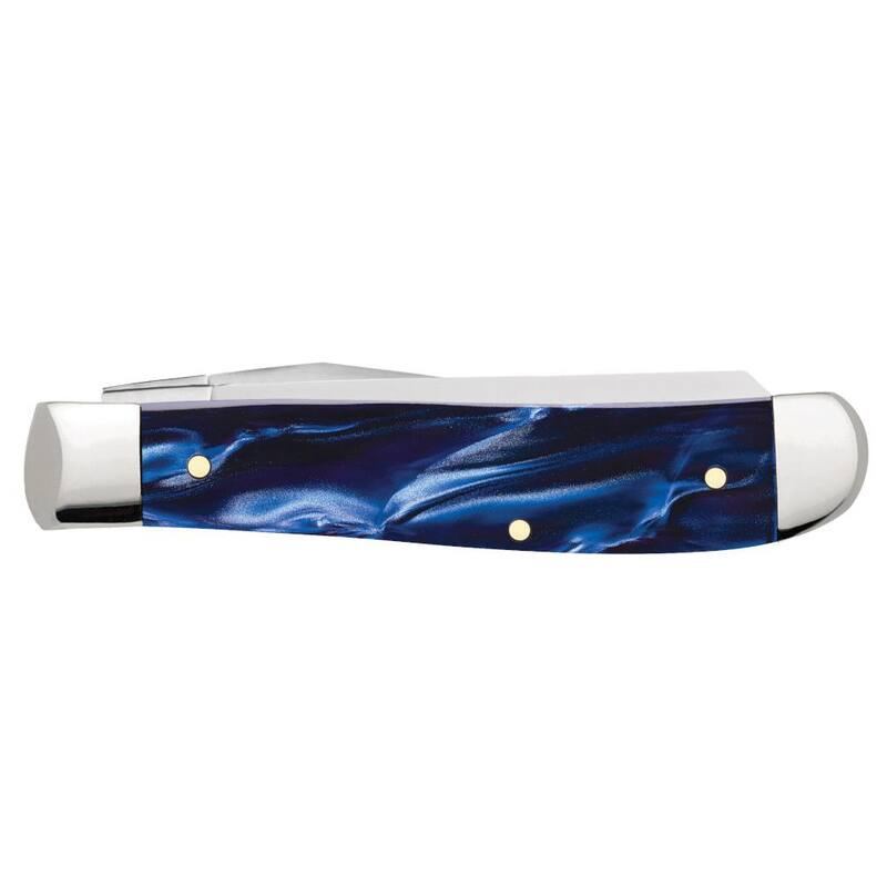 W. R. Case & Sons Cutlery Co SparXX Blue Pearl Kirinite Smooth Mini Trapper Pocket Knife - FI23432