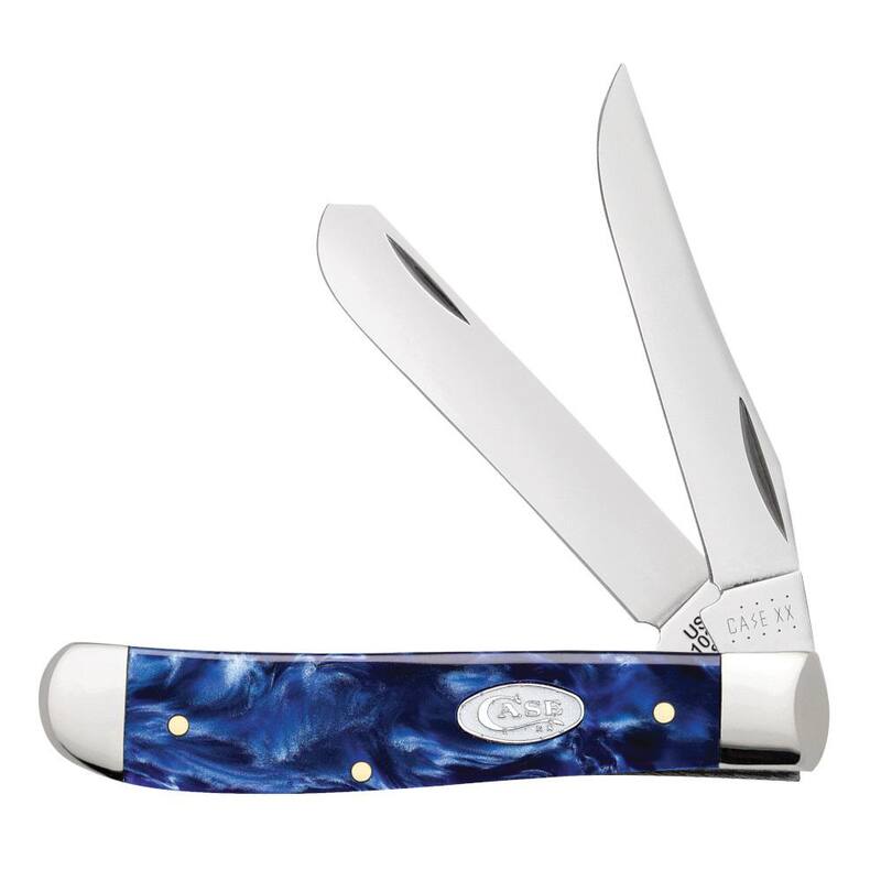 W. R. Case & Sons Cutlery Co SparXX Blue Pearl Kirinite Smooth Mini Trapper Pocket Knife - FI23432