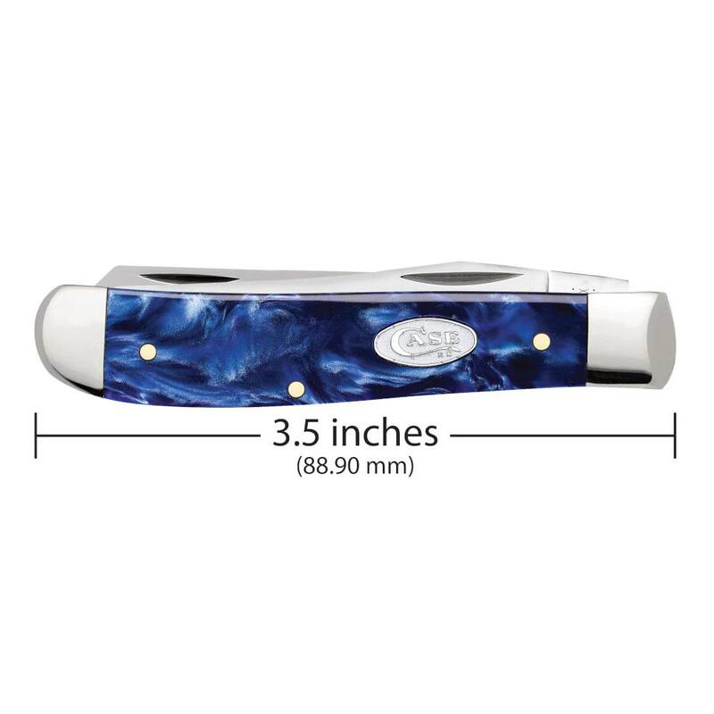 W. R. Case & Sons Cutlery Co SparXX Blue Pearl Kirinite Smooth Mini Trapper Pocket Knife - FI23432