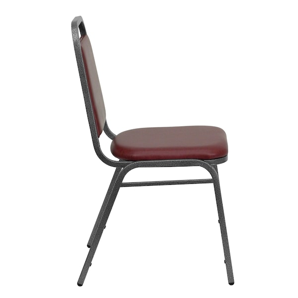 Flash Furniture Stacking Chair, Burgundy Seat, Red Back, 17 1/2 in W 20 1/4 in L 34 in H, Fixed Arms, Vinyl Seat - FD-BHF-2-BY-VYL-GG