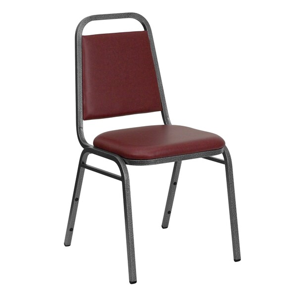 Flash Furniture Stacking Chair, Burgundy Seat, Red Back, 17 1/2 in W 20 1/4 in L 34 in H, Fixed Arms, Vinyl Seat - FD-BHF-2-BY-VYL-GG