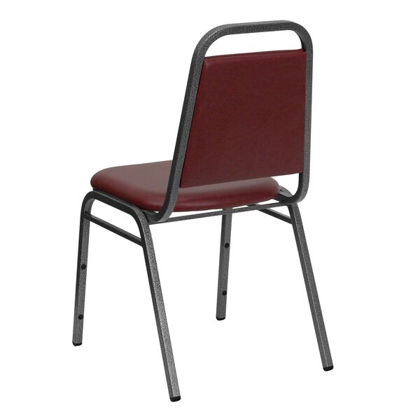 Flash Furniture Stacking Chair, Burgundy Seat, Red Back, 17 1/2 in W 20 1/4 in L 34 in H, Fixed Arms, Vinyl Seat - FD-BHF-2-BY-VYL-GG