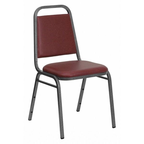 Flash Furniture Stacking Chair, Burgundy Seat, Red Back, 17 1/2 in W 20 1/4 in L 34 in H, Fixed Arms, Vinyl Seat - FD-BHF-2-BY-VYL-GG