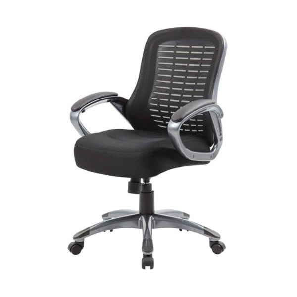 Boss Chair, Black Back, 25 in W 29" L 41" H, Loop, Mesh Seat - B6756-BK