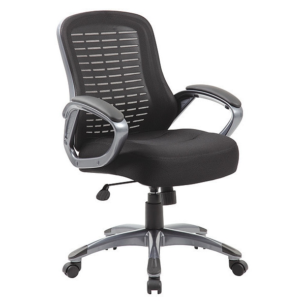 Boss Chair, Black Back, 25 in W 29" L 41" H, Loop, Mesh Seat - B6756-BK