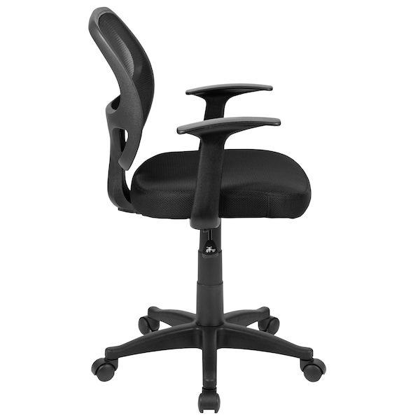 Flash Furniture Mesh Contemporary Chair, 17-1/4" to 22", Fixed Arms, Black - LF-W-118A-BK-GG