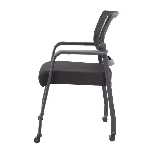 Boss Office Products Black Seat, 24 W 23 L 35.5 H, Mesh Seat - B6889R-BK