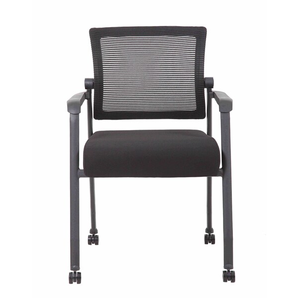 Boss Office Products Black Seat, 24 W 23 L 35.5 H, Mesh Seat - B6889R-BK