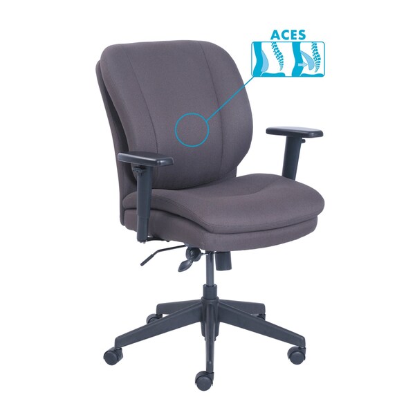 Sertapedic Cosset Ergonomic Task Chair, Supports up to 275 lbs., Gray/Black - 48967B