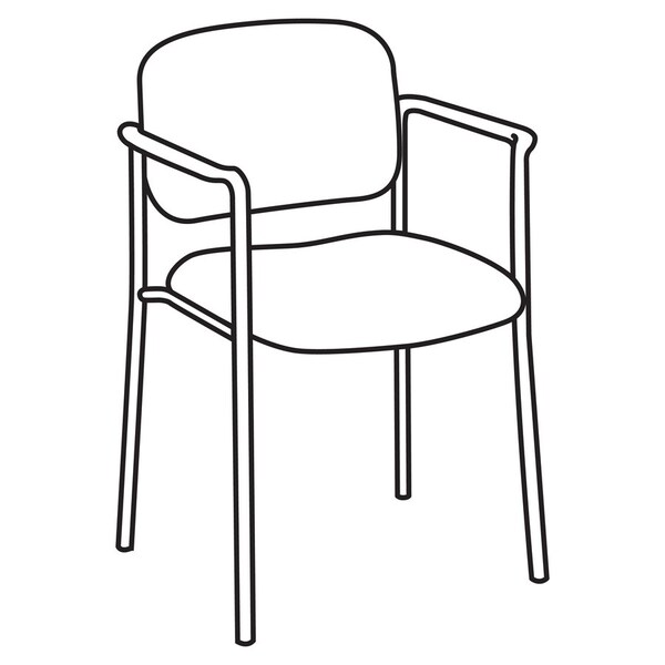 Hon Guest Chair, 23.3 in W 21 in L 32.8 in H - BSXVL616VA19