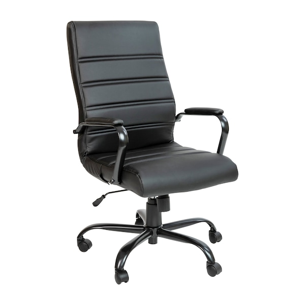 Flash Furniture High Back Black LeatherSoft Executive Swivel Chair - GO-2286H-BK-BK-GG