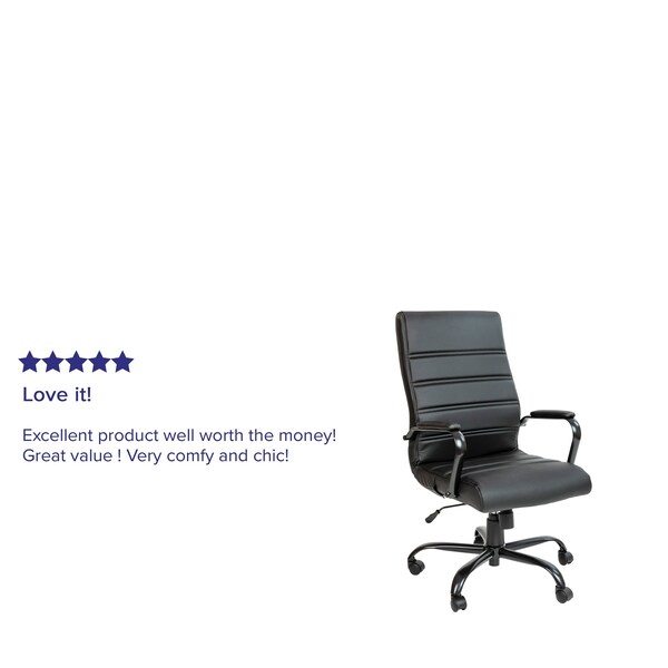 Flash Furniture High Back Black LeatherSoft Executive Swivel Chair - GO-2286H-BK-BK-GG