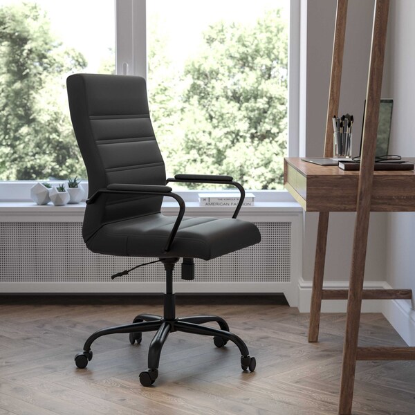 Flash Furniture High Back Black LeatherSoft Executive Swivel Chair - GO-2286H-BK-BK-GG