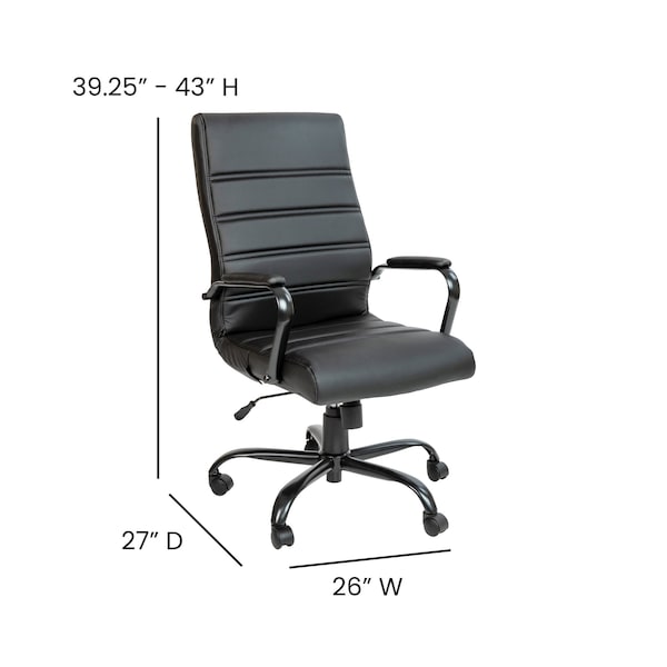 Flash Furniture High Back Black LeatherSoft Executive Swivel Chair - GO-2286H-BK-BK-GG