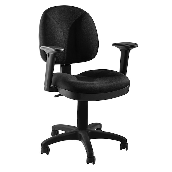 National Public Seating Black 22 1/2 in W 22 1/2 in L 18"-22" H, Arm Rests, Fabric Seat, Comfort Series - CTC-A