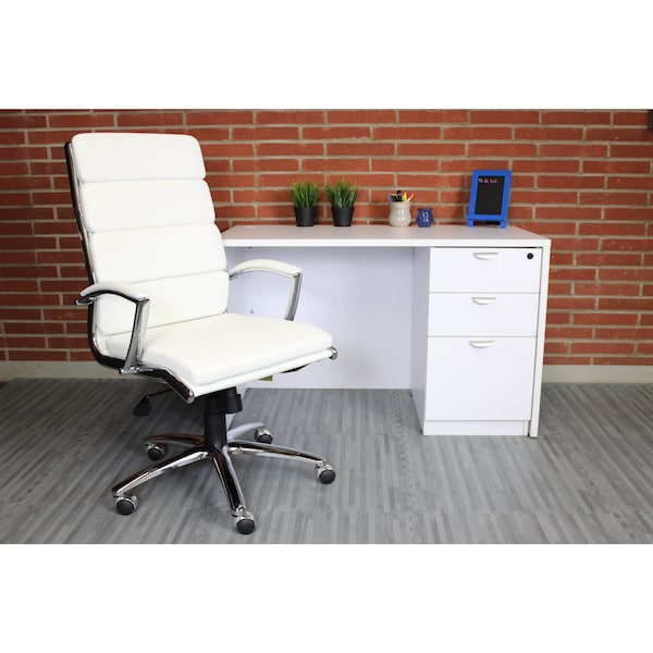 Boss Executive CaressoftPlus Chair with Metal Chrome Finish - B9471-WT