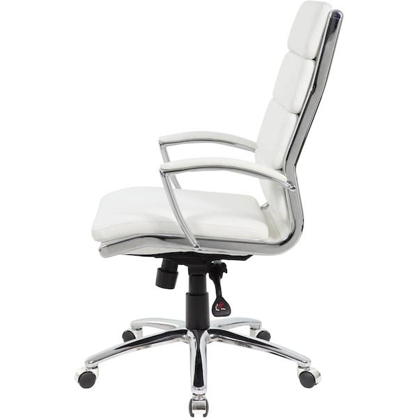 Boss Executive CaressoftPlus Chair with Metal Chrome Finish - B9471-WT