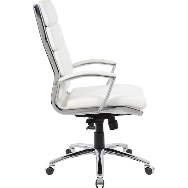 Boss Executive CaressoftPlus Chair with Metal Chrome Finish - B9471-WT