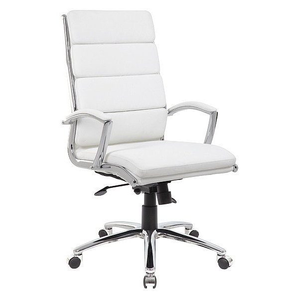Boss Executive CaressoftPlus Chair with Metal Chrome Finish - B9471-WT