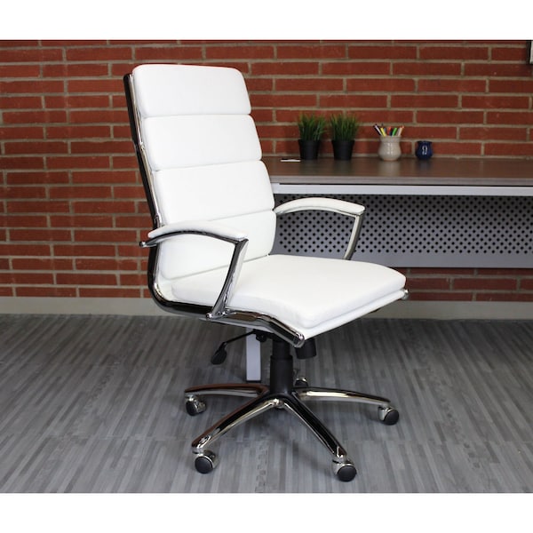 Boss Executive CaressoftPlus Chair with Metal Chrome Finish - B9471-WT