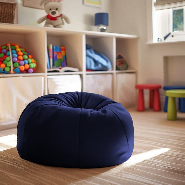 Flash Furniture Bean Bag Chair, 30 in W 30" L 18" H - DG-BEAN-SMALL-SOLID-BL-GG