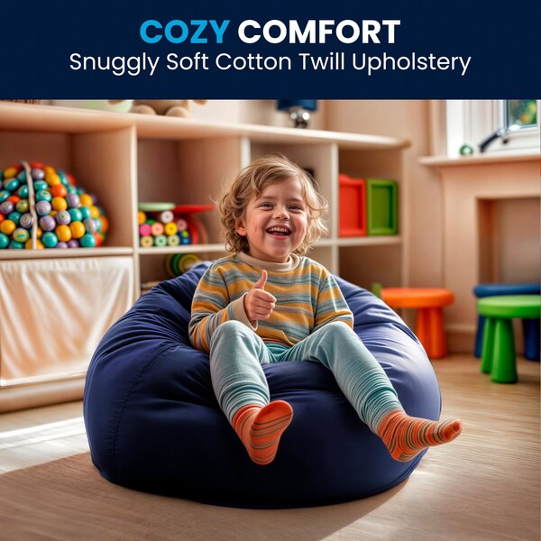 Flash Furniture Bean Bag Chair, 30 in W 30" L 18" H - DG-BEAN-SMALL-SOLID-BL-GG