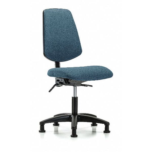 Blue Ridge Ergonomics Desk Chair Fab Desk Chair, Med, Bk, Tilt Glides, Blu, No Arms, 19" to 24" Height, Fabric, Blue - BR-FDHCH-MB-RG-T1-A0-RG-F43