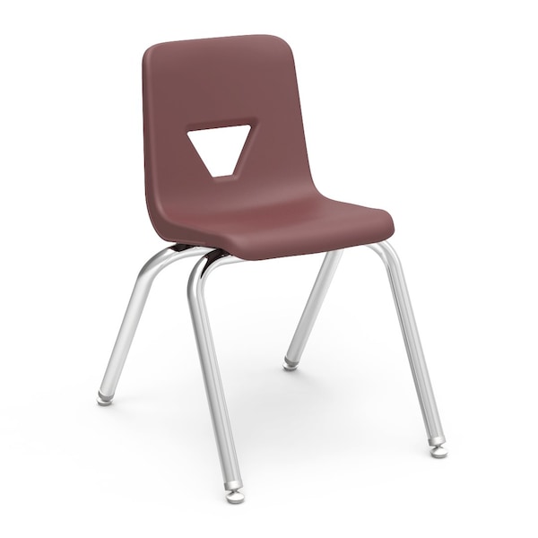 Virco 2000 Series 16" Classroom Chair, 3rd - 4th Grade with Nylon Glides - Wine Seat - 2016
