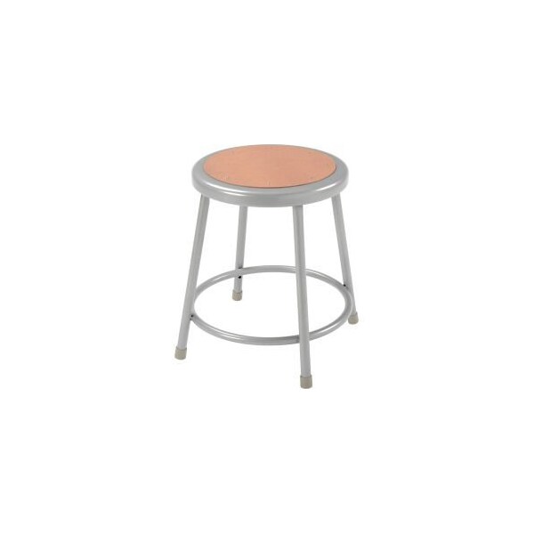 National Public Seating Interion 18"H Steel Work Stool with Hardboard Seat - Backless - Gray - Pack of 2 - INT-6218/2