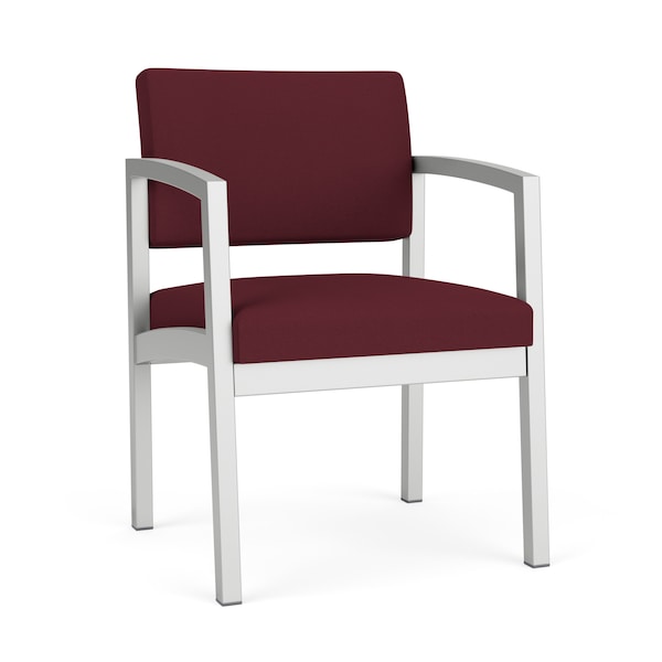 Lesro Lenox Steel Guest Chair, Wine/Mulberry (Red) Seat, Wine/Mulberry Back, 22.5 W 24.5 L 32 H - LS1101