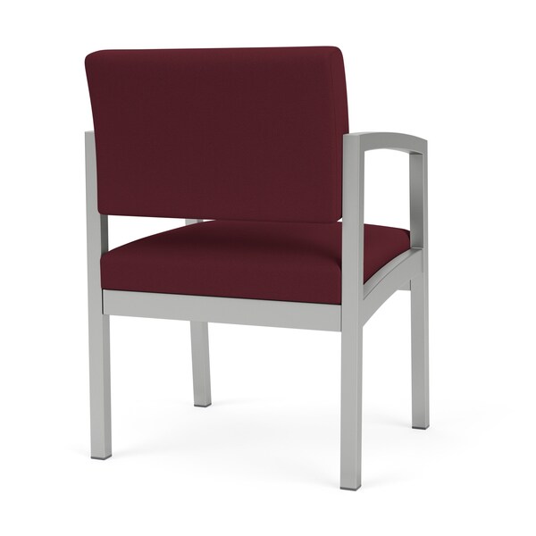 Lesro Lenox Steel Guest Chair, Wine/Mulberry (Red) Seat, Wine/Mulberry Back, 22.5 W 24.5 L 32 H - LS1101