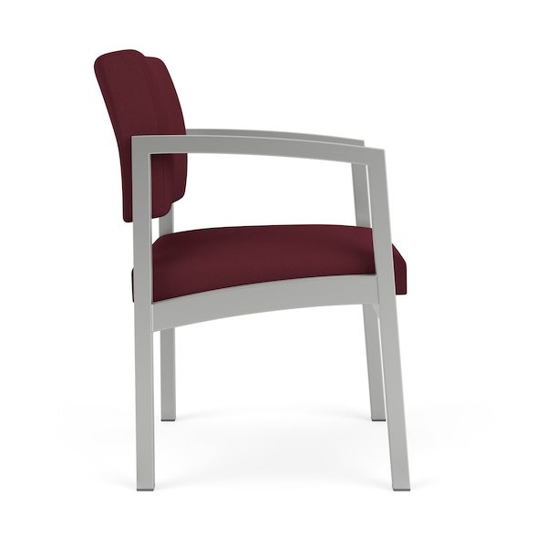 Lesro Lenox Steel Guest Chair, Wine/Mulberry (Red) Seat, Wine/Mulberry Back, 22.5 W 24.5 L 32 H - LS1101