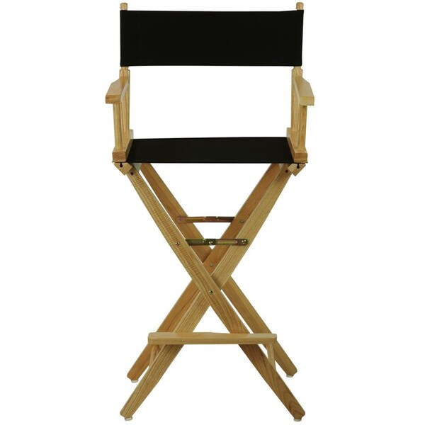 Doba-Bnt 206-30-032-15 30 in. Extra-Wide Premium Directors Chair, Natural Frame with Black Color Cover - SA611115
