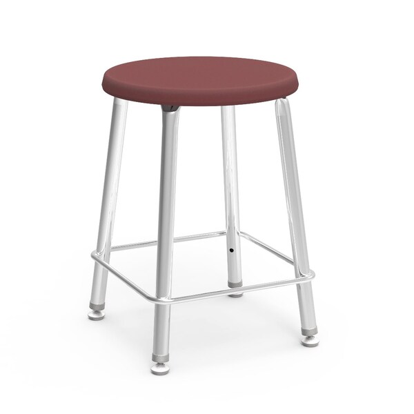 Virco 120 Series 18" Stool, 5th Grade - Adult with Nylon Glides - Wine Seat - 12018