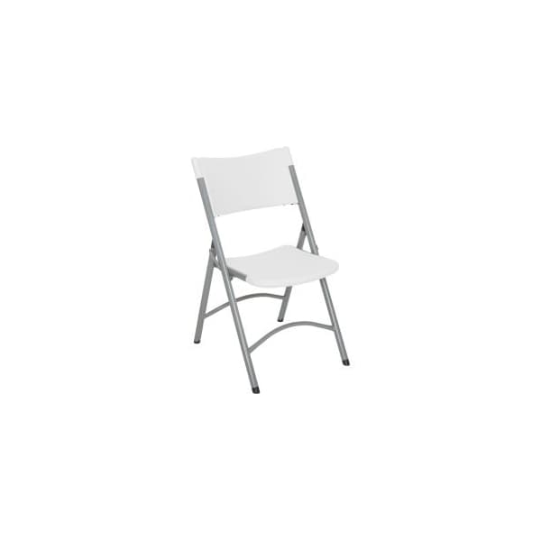 National Public Seating Interion Folding Chair With Mid Back, Resin, White - INT-611