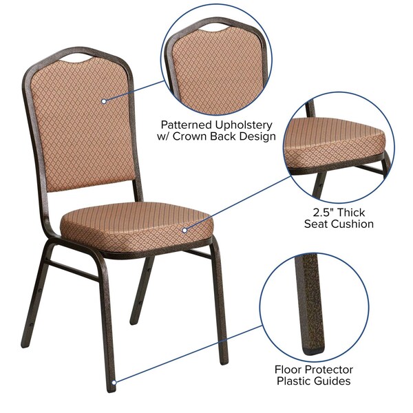 Flash Furniture Hercules Banquet Chair, 17-1/4 in W 20-1/4" L 38" H, Fabric Seat - FD-C01-GOLDVEIN-GO-GG