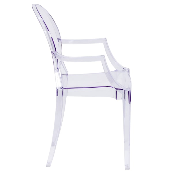 Flash Furniture Shirley Ghost Chair with Arms in Transparent Crystal - FH-124-APC-CLR-GG
