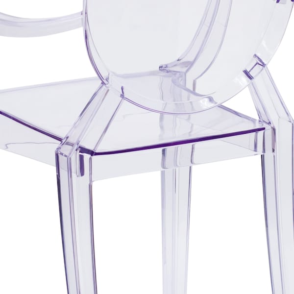 Flash Furniture Shirley Ghost Chair with Arms in Transparent Crystal - FH-124-APC-CLR-GG