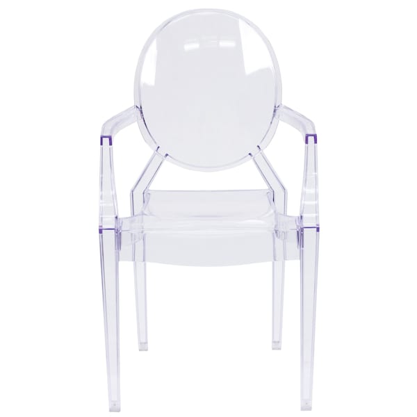 Flash Furniture Shirley Ghost Chair with Arms in Transparent Crystal - FH-124-APC-CLR-GG