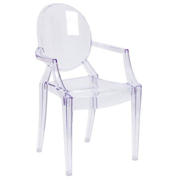 Flash Furniture Shirley Ghost Chair with Arms in Transparent Crystal - FH-124-APC-CLR-GG