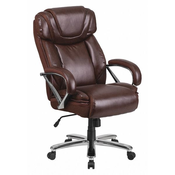 Flash Furniture Hercules Office Chair, Brown Back, 27-1/2 in W 32" L 47" H, Padded - GO-2092M-1-BN-GG
