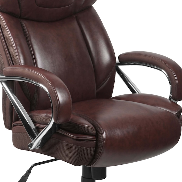 Flash Furniture Hercules Office Chair, Brown Back, 27-1/2 in W 32" L 47" H, Padded - GO-2092M-1-BN-GG
