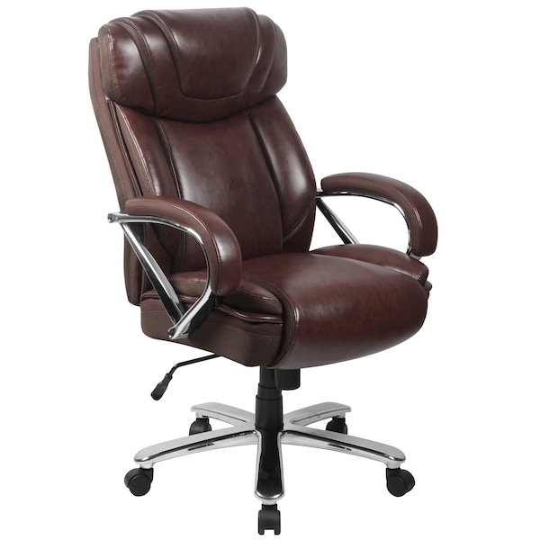 Flash Furniture Hercules Office Chair, Brown Back, 27-1/2 in W 32" L 47" H, Padded - GO-2092M-1-BN-GG