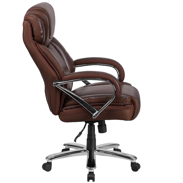 Flash Furniture Hercules Office Chair, Brown Back, 27-1/2 in W 32" L 47" H, Padded - GO-2092M-1-BN-GG