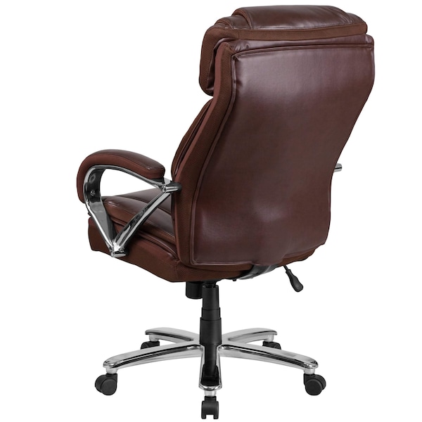 Flash Furniture Hercules Office Chair, Brown Back, 27-1/2 in W 32" L 47" H, Padded - GO-2092M-1-BN-GG