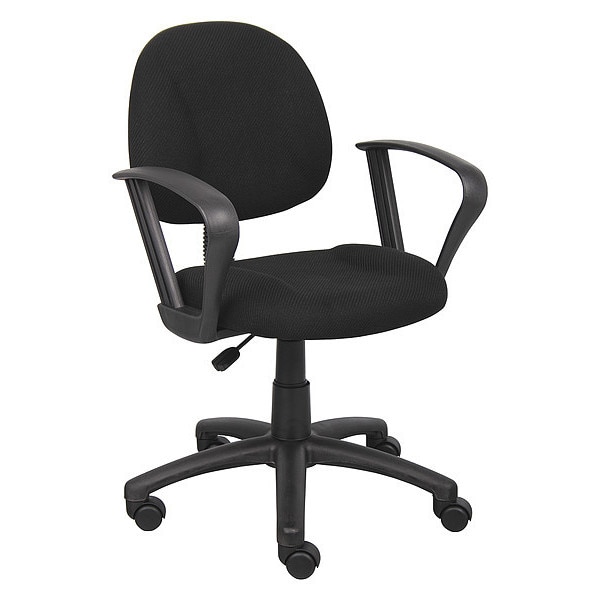 Boss B317 Posture Deluxe Office Task Chair, 25 in W 25" L 40" H, Loop, Tweed Seat - B317-BK