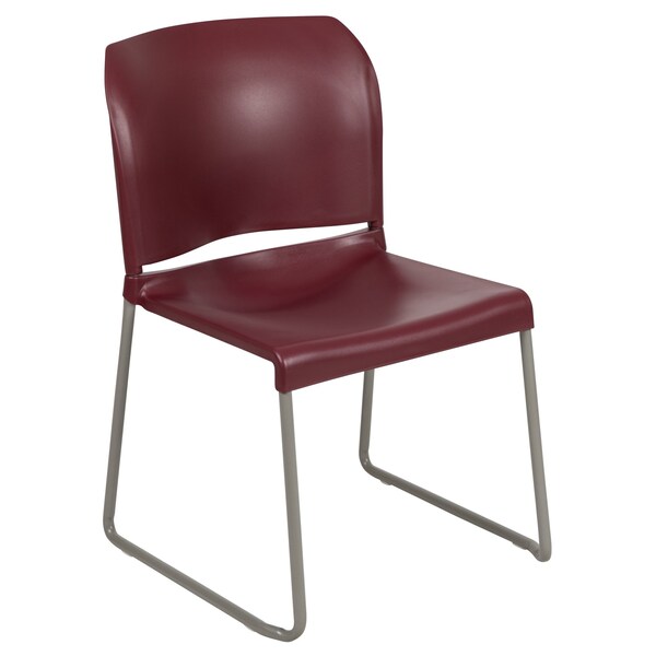 Flash Furniture Burgundy Plastic Stack Chair - RUT-238A-BY-GG