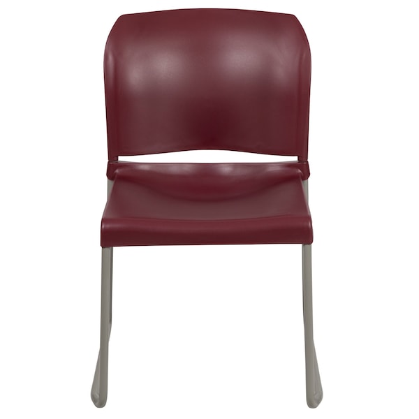 Flash Furniture Burgundy Plastic Stack Chair - RUT-238A-BY-GG
